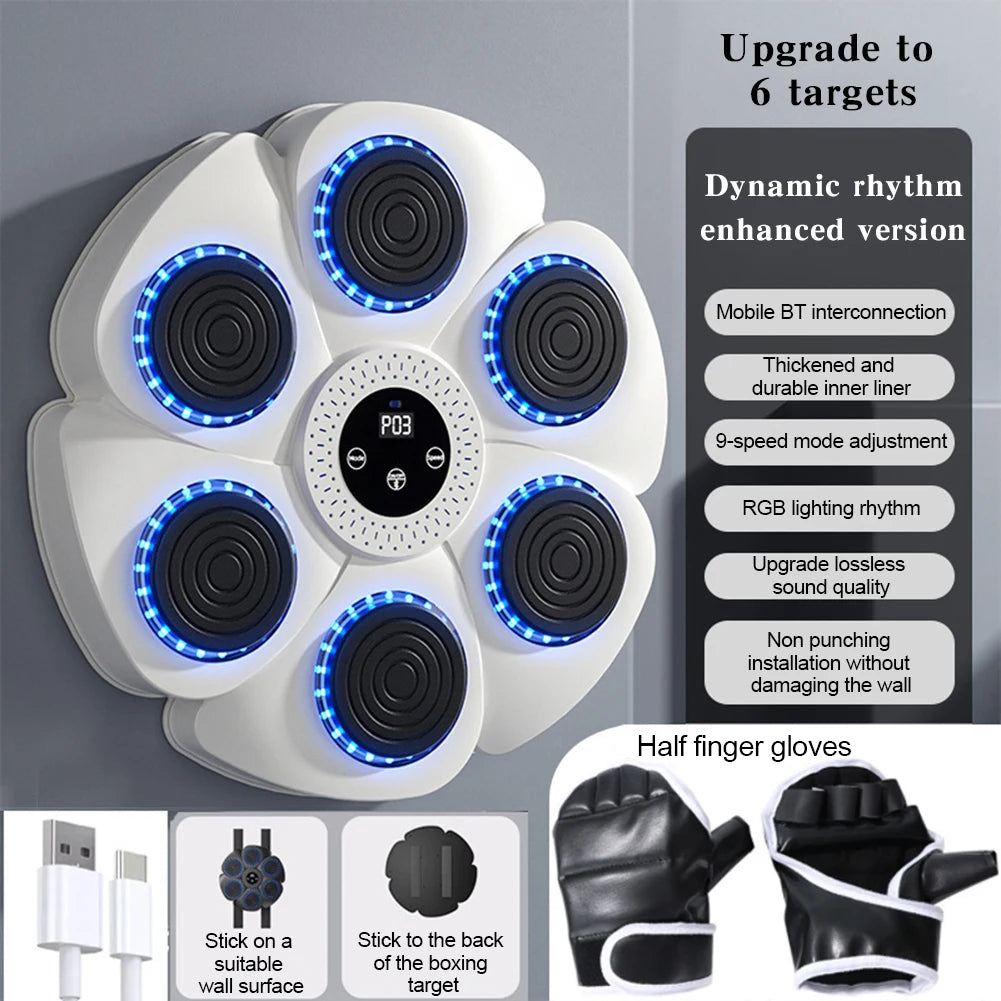 Smart Music Boxing Machine Wall Target LED Lighted Sandbag Relaxing Reaction Training Target For Boxing Sports Agility Reaction