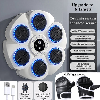 Smart Music Boxing Machine Wall Target LED Lighted Sandbag Relaxing Reaction Training Target For Boxing Sports Agility Reaction